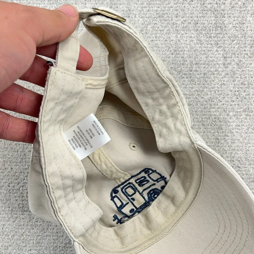Life Is Good Hat Strap Back Baseball Cap Tan Khaki Camp Camper Adjustable Adult